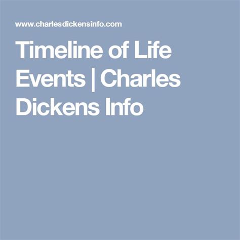 big dickens|Timeline of Life Events .